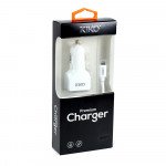 Wholesale Micro V8V9 Dual Port Premium Car Charger 2 in 1 - 2.1A (Car - White)